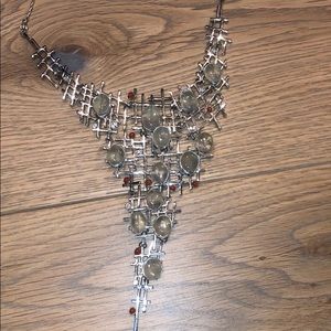 Silver & Moonstone Statement Necklace